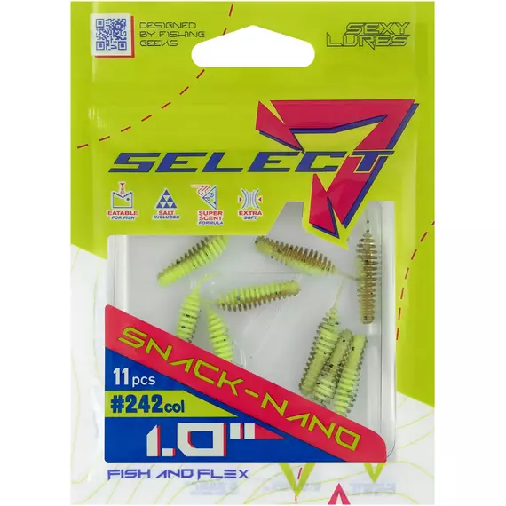 Силікон Select Snack Nano 1" #242 (11шт/уп), Довжина силікону: 1" (2.54 см), Колір силікону: 242, фото , изображение 2